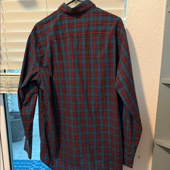 Arrow Men's Casual Plaid Button Up Long Sleeved Shirt - Red and Blue—Size Large - Picture 7 of 9